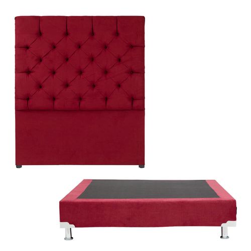 Cabecera Matrimonial Dicasa Capri + Box Dicasa Rojo CZD
