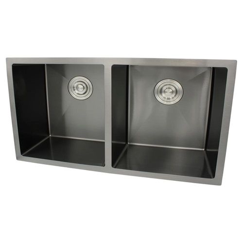 Tarja Submontar Doble 78x45x23cm Inox304 Fab. A Mano Negro