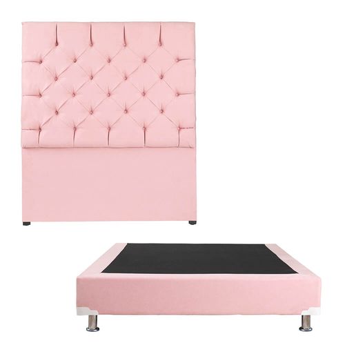 Cabecera Matrimonial Dicasa Capri + Box Dicasa Rosa CZD