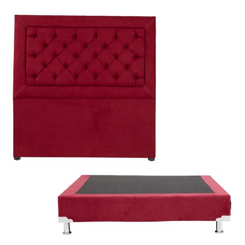 Cabecera Matrimonial Dicasa Mary + Box Dicasa Rojo CZD