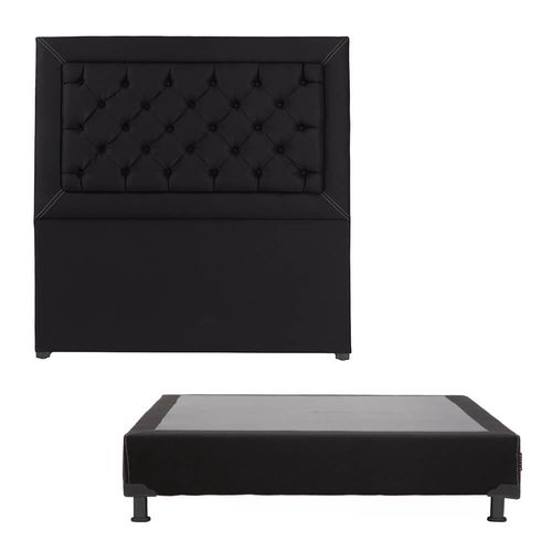 Cabecera Individual Dicasa Mary + Box Dicasa Negro CZD