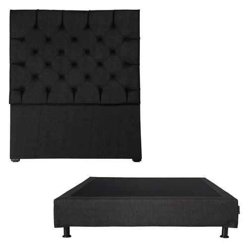 Cabecera Individual Dicasa Capri + Box Dicasa Negro CZD