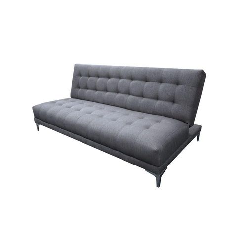 Sofa Cama Reclinable El Bazar Store Verso Gris plata, Futon Abotonado Matrimonial 3 posiciones, Sala