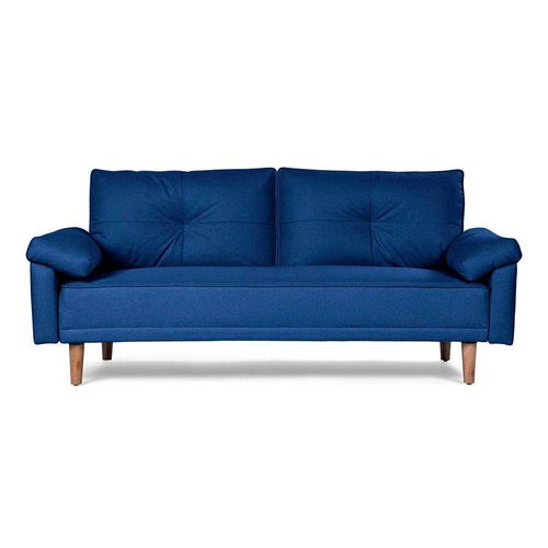 Sofá Cama De Lino Azul Modelo Mandela
