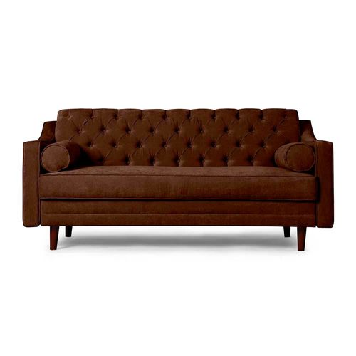 Sofá Cama Makora Ilios Con Memory Foam, Color Chocolate, Velvet Respaldo Reclinable De 3 posiciones.