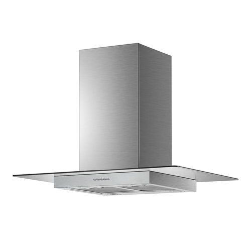 Campana Cocina Decorativa Isla Isola Miami 90 cm Acero Inoxidable Cristal Plano Chimenea Telescopica