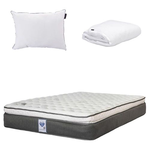 Colchón Queen Size Spring Air Phantom+Almohada One+Protector Cloud CZD