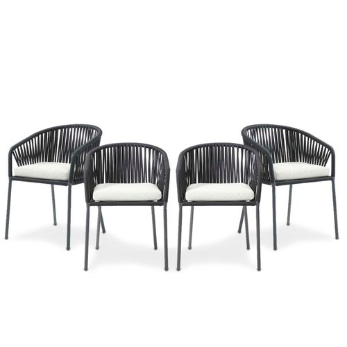 Set de 4 Sillas para Exterior Negro
