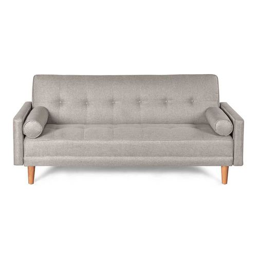 Sofá Cama De Lino Gris Claro Modelo Sabella