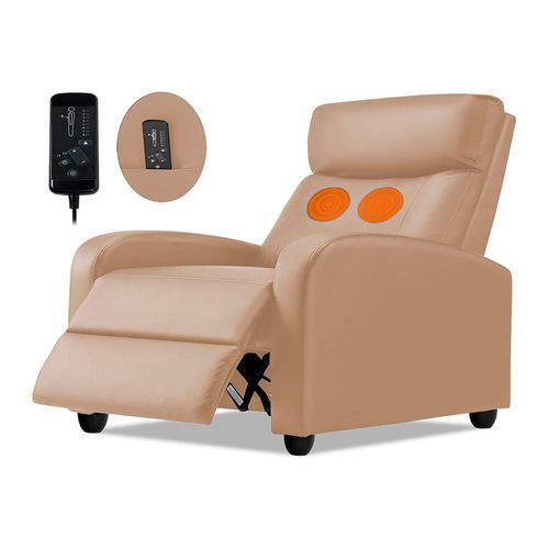 Sillón Reclinable Bluelander Beige Acolchonado y con Control Remoto