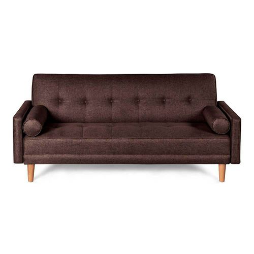 Sofá Cama De Lino Chocolate Modelo Sabella