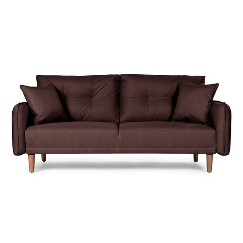 Sofá Cama De Lino Chocolate Modelo Brookman