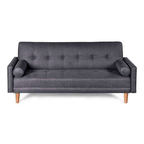 Sofá Cama De Lino Gris Oxford Modelo Sabella