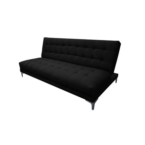 Sofa Cama Reclinable El Bazar Store Verso Negro, Futon Abotonado Matrimonial 3 posiciones, Sala