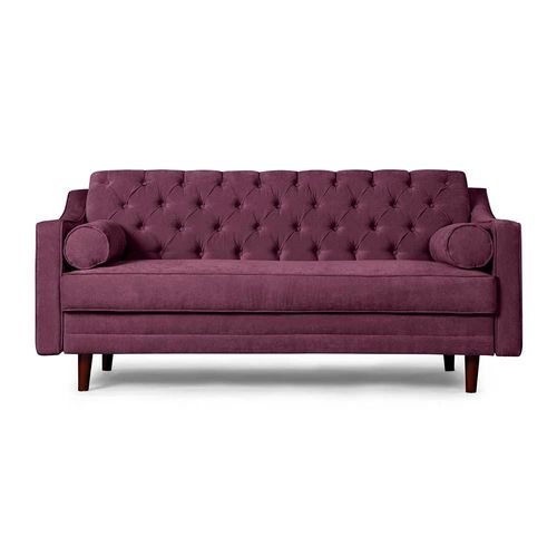 Sofá Cama Makora Ilios Con Memory Foam, Color Morado, Velvet Respaldo Reclinable De 3 posiciones.