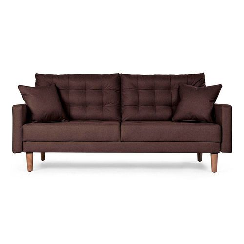 Sofá Cama Makora Encore Con Memory Foam, Color Chocolate, Lino Respaldo Reclinable De 3 posiciones.