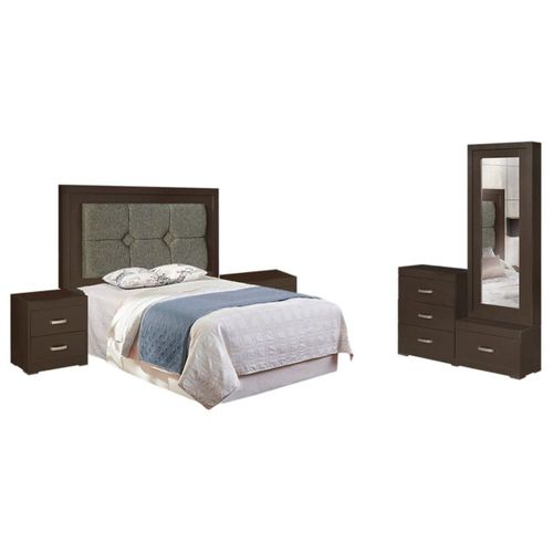 Recamara Matrimonial Victoria 5 Piezas Chocolate Kessa Muebles