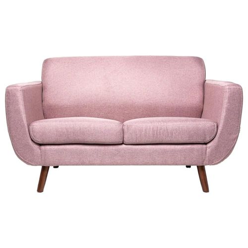 Sofá de 2 plazas con Tapizado Color Rosa. Estructura de Madera Sólida