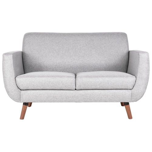 Sofá de 2 plazas con Tapizado Color Gris Claro. Estructura de Madera Sólida
