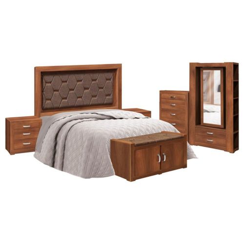 Recamara King Size Eliza Nogal Kessa Muebles