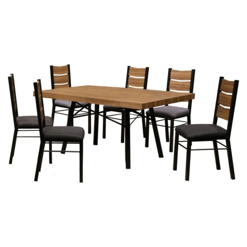 Comedor 6 Sillas Jared Nogal Kessa Muebles