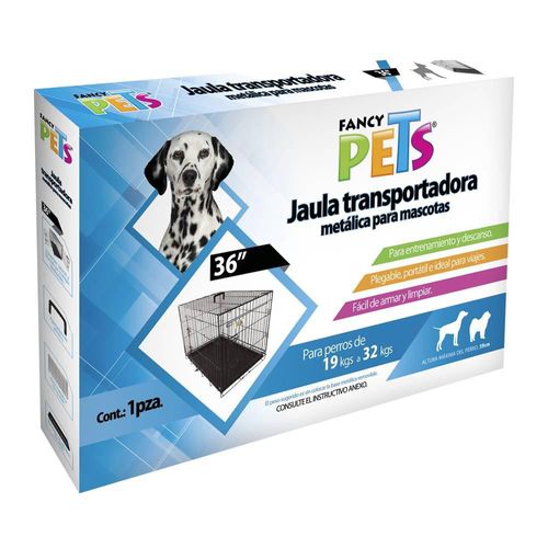 Fancy Pets Jaula Metálica para Perro de 19 a 32 kilos Tamaño Grande con 36 Pulgadas