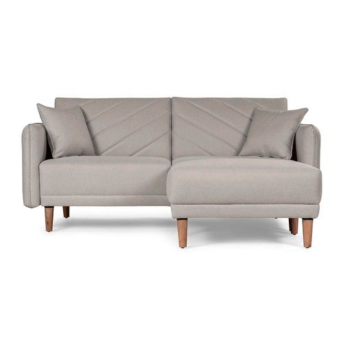 Sala Modular Makora Reversible De Lino Gris Claro Modelo Ritz