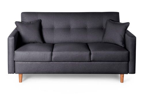 Sofá 3 Plazas Makora De Lino Gris Oxford Modelo Aria