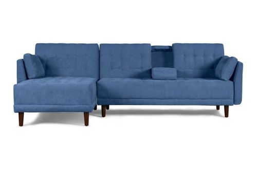 Sala Modular Beehive Memory Foam Reversible De Terciopelo Azul Modelo Annara