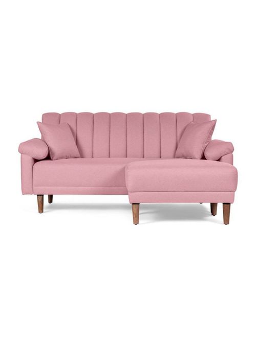 Sala Modular Reversible Makora Calatrava Con Memory Foam, Color Palo De Rosa, Lino Respaldo Reclinable De 3 posiciones.