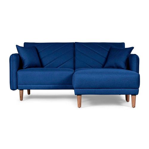 Sala Modular Makora Reversible De Lino Azul Modelo Ritz