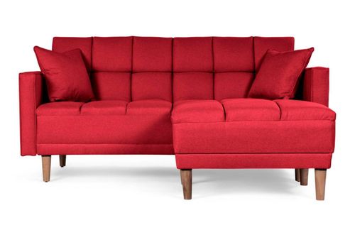 Sala Modular Makora Reversible De Lino Rojo Modelo Mykolo