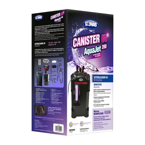 Lomas Aquajet Canister Filtro Externo para Peceras de Hasta de 200 Litros