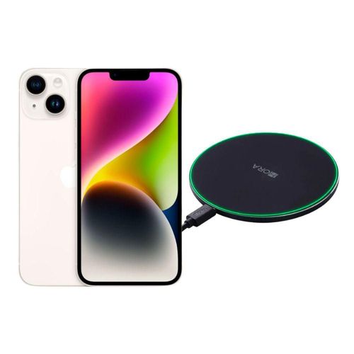 iPhone 14 128GB Blanco E-SIM Reacondicionado más Cargador Genérico