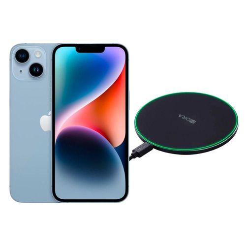 iPhone 14 128GB Azul E-SIM Reacondicionado más Cargador Genérico