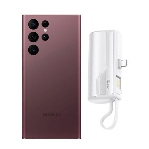 Galaxy S22 Ultra 128GB Borgoña Reacondicionado más Mini Power Bank