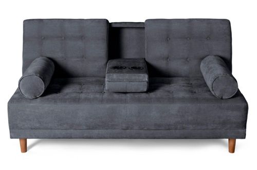 Sofá Cama Makora Zambroni Con Memory Foam, Color Gris Oxford, Velvet Respaldo Reclinable De 3 posiciones.