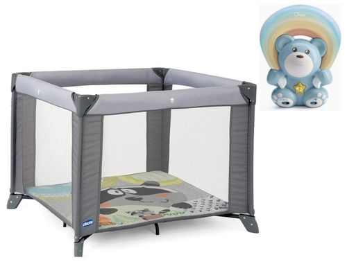 Kit Corral Tot Quad + Regalo Proyector Arcoiris Chicco Azul