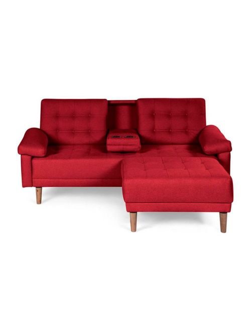 Sala Modular Makora Reversible De Lino Rojo Modelo Praia