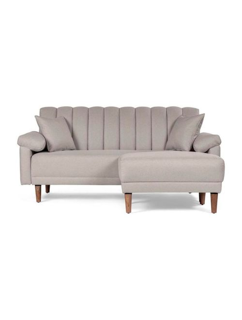 Sala Modular Reversible Makora Calatrava Con Memory Foam, Color Gris Claro, Lino Respaldo Reclinable De 3 posiciones.