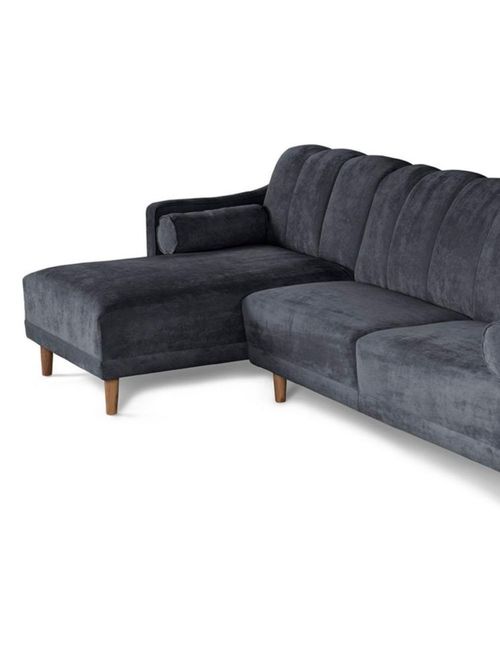 Sala Modular Makora Reversible De Terciopelo Gris Oxford Modelo Scotch