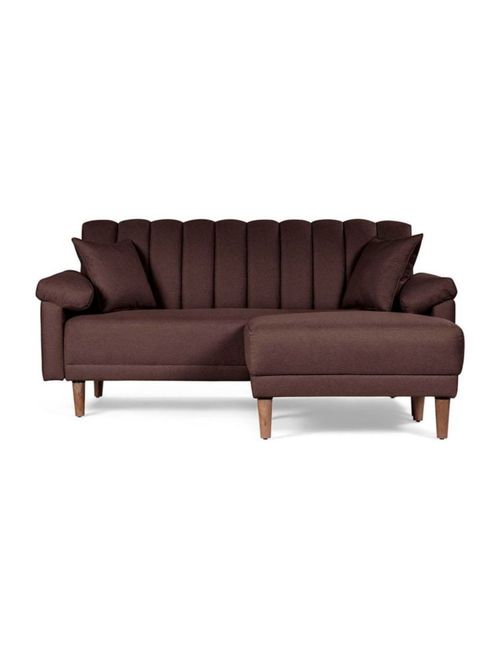 Sala Modular Reversible Makora Calatrava Con Memory Foam, Color Chocolate, Lino Respaldo Reclinable De 3 posiciones.