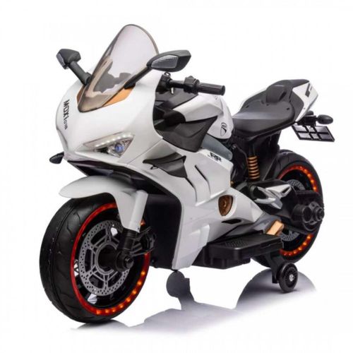 Moto Eléctrica Para Niños Aeiou Bdx018 Con Rueditas Blanco