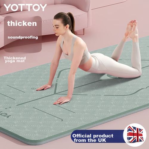 Tapete de yoga YOTTOY 185 X 80 cm, grosor 12mm, verde