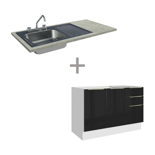 Gabinete Bajo Cocina Madesa Lux Con Acessorios y Tarja BN 01