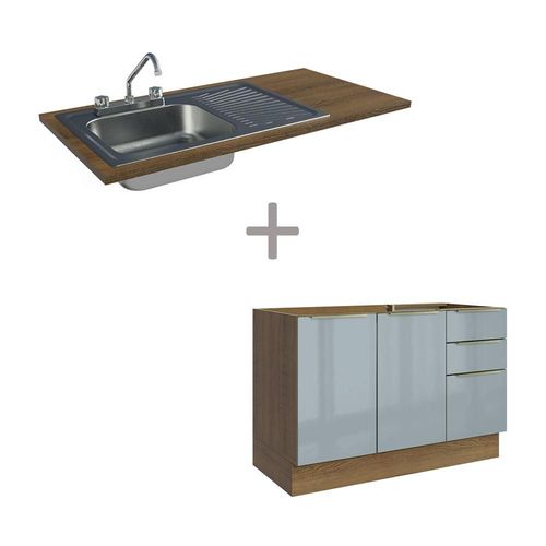 Gabinete Bajo Cocina Madesa Lux Con Acessorios y Tarja BG 01