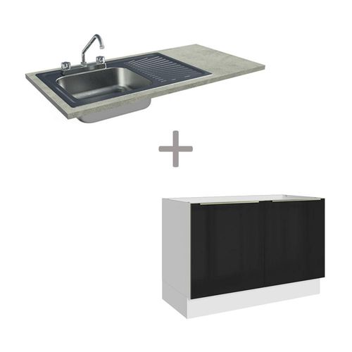 Gabinete Bajo Cocina Madesa Lux Con Acessorios y Tarja BN