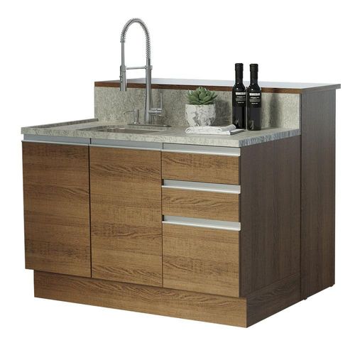 Isla de Cocina con Encimera y Mostrador Madesa Glamy 120 MM