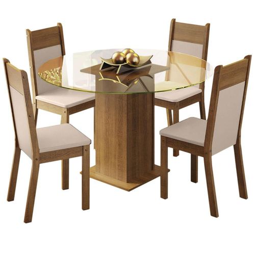 Juego de Comedor con Mesa Redonda y 4 Sillas Madesa Ana