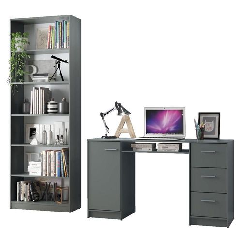 Kit Estante Librero Madesa 6908 y Organizador 9400 Gris